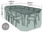 Rectangular Furniture Cover (8 Seater Set) - Garland Silver W1416