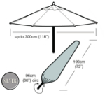 Small Image of Garden Parasol Cover (Large Parasol Cover) - Garland Silver (Black)