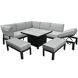 Extra image of Hartman Apollo Comfort Corner Sofa Set with Adjustable Table, Silver Birch/Pewter
