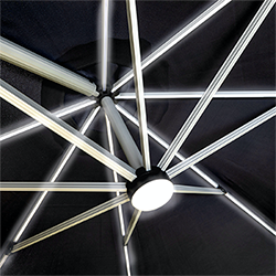 Extra image of Hartman Caribbean Round Cantilever Parasol with Solar Powered Lights - Dark Grey