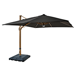 Small Image of Hartman Seychelles Square 3m Cantilever Parasol with Folie Pole -  Dark Grey