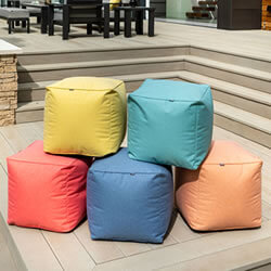 Extra image of Hartman Red Coral 45cm Cube Weatherproof Pouffe