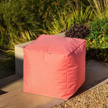 Image of Hartman Red Coral 45cm Cube Weatherproof Pouffe