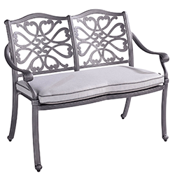 Extra image of Hartman Capri 2 Seat Bench in Antique Grey / Platinum