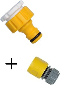 Hozelock Threaded Tap Connector & Hose End Connector Twin Pack