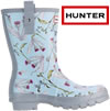 RHS Hunter Short - Thistle and Forget me Not wellies