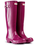 Hunter Gloss Adjustable Wellies in Violet - With Free Hotties