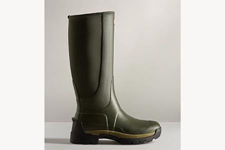 Image of Hunter Balmoral Hybrid Tall Wellington Boots - Olive - UK 9