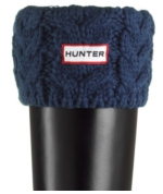 Hunter Chunky Cable Cuff Welly Socks - Navy
