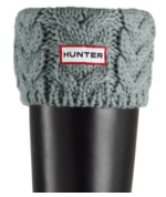 Hunter Chunky Cable Cuff Welly Socks - Soft Grey