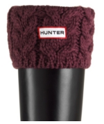 Hunter Chunky Cable Cuff Welly Socks - Very Berry