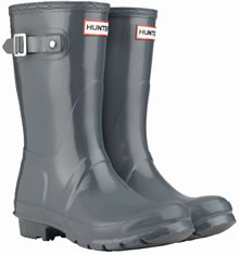 Hunter Gloss Graphite Short Wellies