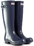 Gloss Navy Hunter Wellies (Original) - With Free Hotties
