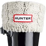 Kids Hunter Cable Cuff Welly Socks - Ivory