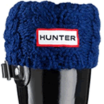 Kids Hunter Cable Cuff Welly Socks - Navy