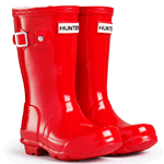 Original Kids Hunter Wellies - Gloss Pillar Box Red