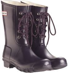 Hunter Laced Boots - Aubergine