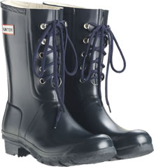Hunter Laced Boots - Navy
