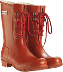 Hunter Laced Boots - Red