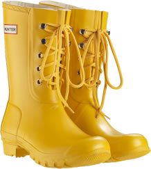 Hunter Laced Boots - Yellow