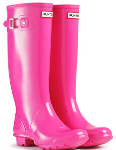 Huntress Gloss Wellies in Fuchsia - With Free Hotties
