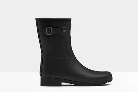 Image of Hunter Women's Refined Slim Fit Short Wellington Boots - Black - UK 3