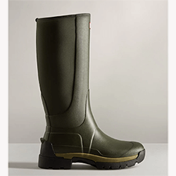 Small Image of Hunter Balmoral Hybrid Tall Wellington Boots - Olive - UK 9