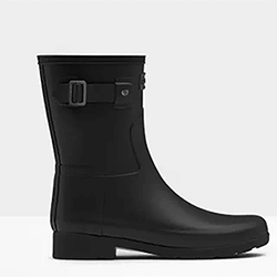 Small Image of Hunter Women's Refined Slim Fit Short Wellington Boots - Black - UK 5
