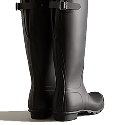 Extra image of Hunter Women's Tall Back Adjustable Wellington Boots - Black - UK 3