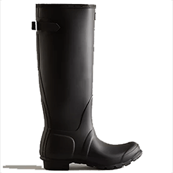 Small Image of Hunter Women's Tall Back Adjustable Wellington Boots - Black - UK 9