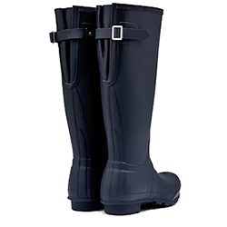 Extra image of Hunter Women's Tall Back Adjustable Wellington Boots - Navy