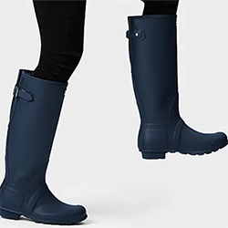 Small Image of Hunter Women's Tall Back Adjustable Wellington Boots - Navy