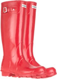Genuine Pillar Box Red Hunter Gloss Wellies (Original) - With Free Hotties