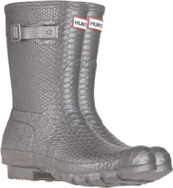 Hunter Short Carnaby Boa Wellies - Metallic Pewter
