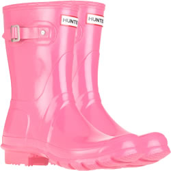 Genuine Fushia Hunter Gloss Short Wellies (Original)