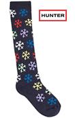 Kids Hunter Knee Length Welly Socks - Snowflake