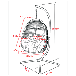 Extra image of Eleanor Folding Single Hanging Egg Chair Cocoon