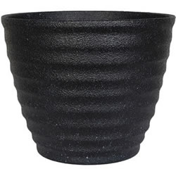 Extra image of Kelkay Plant Avenue Stone Collection Large Hudson Pot in Black