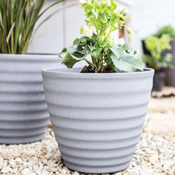 Extra image of Kelkay Plant Avenue Stone Collection Large Hudson Pot in Grey