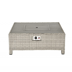 Extra image of Kettler Palma Low Fire Pit Table in White Wash