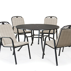 Small Image of Kettler Siena 6 Seat Dining Set - Stone NO PARASOL