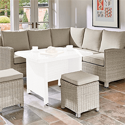 Small Image of Kettler Palma Mini Corner with Signature Cushions in Oyster/Stone - NO TABLE