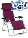 Lafuma RSX Recliner in Burgundy with Free Carry Bag