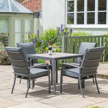 Image of EX-DISPLAY / COLLECTION ONLY - LG Milano 4 Seater Square Set in Graphite / Anthracite NO PARASOL
