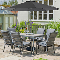 Small Image of LG Milano 6 Seater Rectangular Set in Graphite / Anthracite