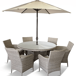 Small Image of EX-DISPLAY / COLLECTION ONLY - LG Monaco Sand 6 Seat Dining Set - No Parasol/Lazy Susan