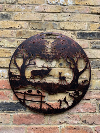 Image of Woodlands Wild Animal Garden Wall Art in Copper Finish - 60cm dia.