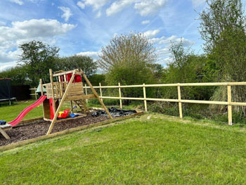 Image of Wooden post and rail packs for a 2 rail fence fencing - 18m