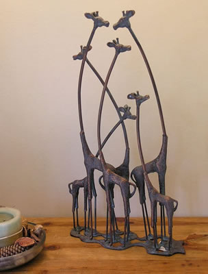 Image of Giraffe Family Cast Iron Ornament