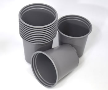 Image of Nutley's 9cm Round Plastic Plant Pots - Grey
